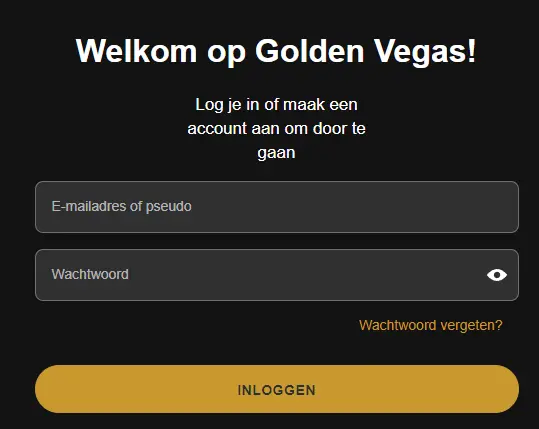 Inloggedeelte – toegang tot spelersaccount